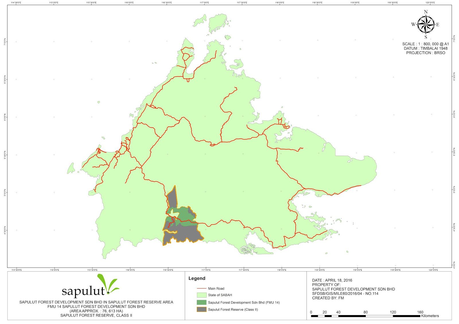 Locality of Sapulut Forest Development (FMU 14)